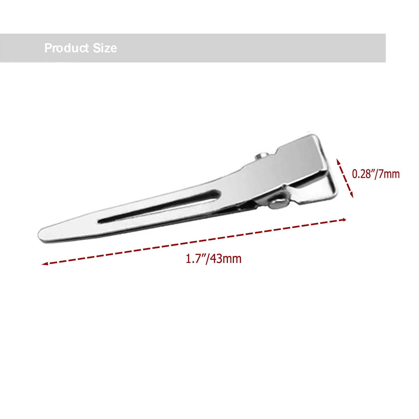 80 pinzas de pelo de metal con pico de pato para peinar, pinzas de pelo plateadas para mujeres de pelo largo, pinzas de cocodrilo de metal para rodillo de pelo, salón, lazos DIY con estuche
