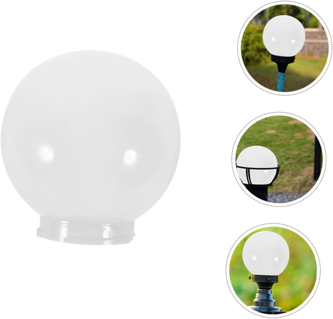 MAGICLULU 2Pcs Acrylic Lamp Post Globes Replacement Spherical Light Covers Outdoor Lighting Shades for Elegant Garden Patio Decor