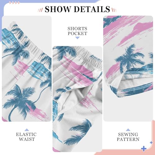 Pajama Pants Sleep Pants Blue Palm Trees on Beach for Age 6-144