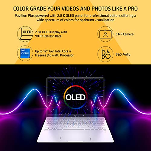 HP Pavilion Plus, 12th Gen Intel Core i7 16GB RAM/1TB SSD 14 inch(35.6 cm)Creator Laptop with OLED,UWVA,Eye Safe Laptop/Intel Iris Xe Graphics/Backlit KB/B&O/FPR/Win 11/Alexa Built-in/MSO,14-eh0024TU - Image 3