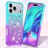 iPhone 17 Air用ジェネリックケース(カラー:ピンクパープル)耐衝撃ケース リキッドグリッター ハードシリコンバックカバー