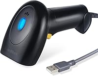 Fangtek Handheld USB Wired 1D Barcode Scanner for Supermarket Warehouse Library - Plug & Play CCD Reader