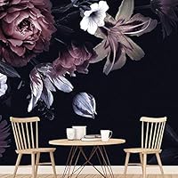 Wall Mural Flowers and Leaves Removable Self-Adhesive Wallpaper Wall Decoration for Bedroom Living Room - 66x96 inches