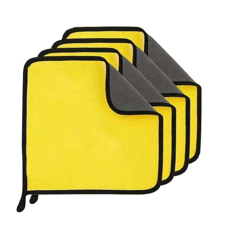HSR Car Accessices Cleaning 800 Gsm Microfiber Towel For Car Cleaning And Detailing - Dual Sided, Extra Thick Plush Microfiber Cloth - 40Cm X 40Cm (Pack Of 4), Multicolor