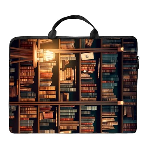 RWUTYTIUL Laptop Shoulder Bag Sleeve Case for Women Men 17 Inch, Large Capacity Waterproof PU Leather Computer Handbag Suitable for 15.6" 16" 17 Inch iPad/Netbook/Tablet/Reader, Books Library