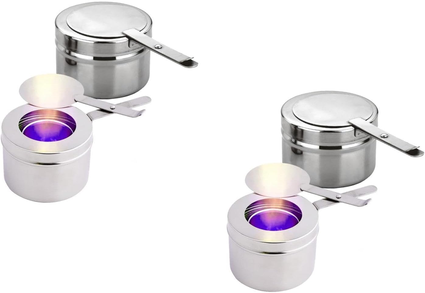 Angoily Stainless Steel Chafing Fuel Holder with Cover 6.50X3.54X4.96In Small Heat Box for Buffet Food Warmers Barbecue Parties Replacement Chafer Accessory