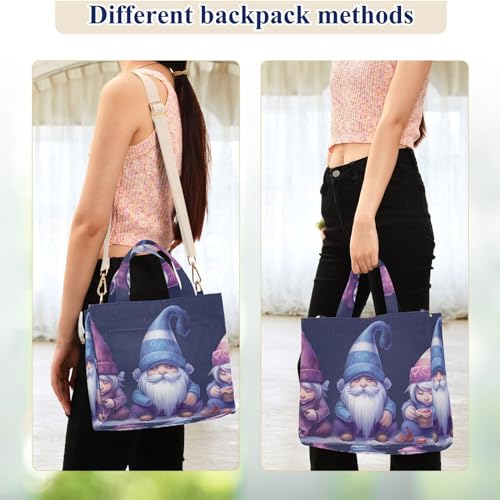Bolso Tote de Pana Púrpura Oscuro para Mujer miniatura 7