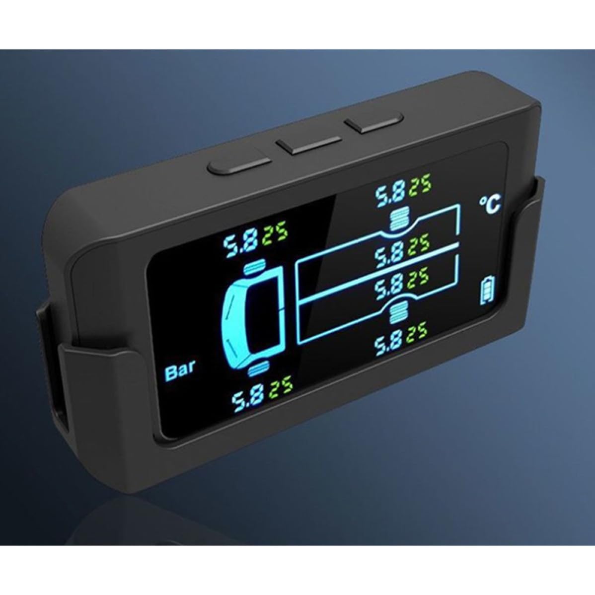 Sistema de Monitoreo de Presión de Neumáticos Solar Inalámbrico para Camiones Grandes y Autocaravanas Pantalla a Color de Alta Definición y Advertencia Visual y Audible para 6