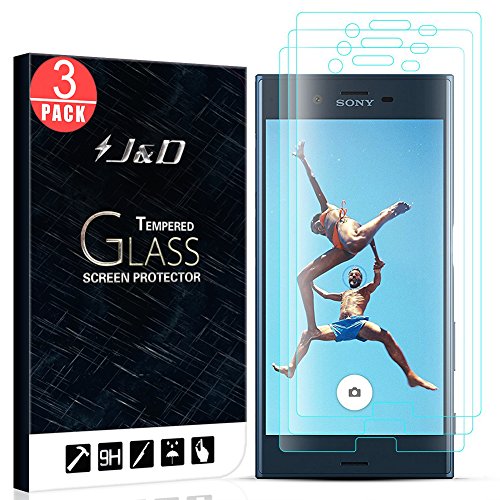 J&D Compatible for Sony Xperia XZ/Sony Xperia XZs Glass Screen Protector (3-Pack), Not Full Coverage, Tempered Glass HD Clear Ballistic Glass Screen Protector for Xperia XZ Xperia XZs Glass Film