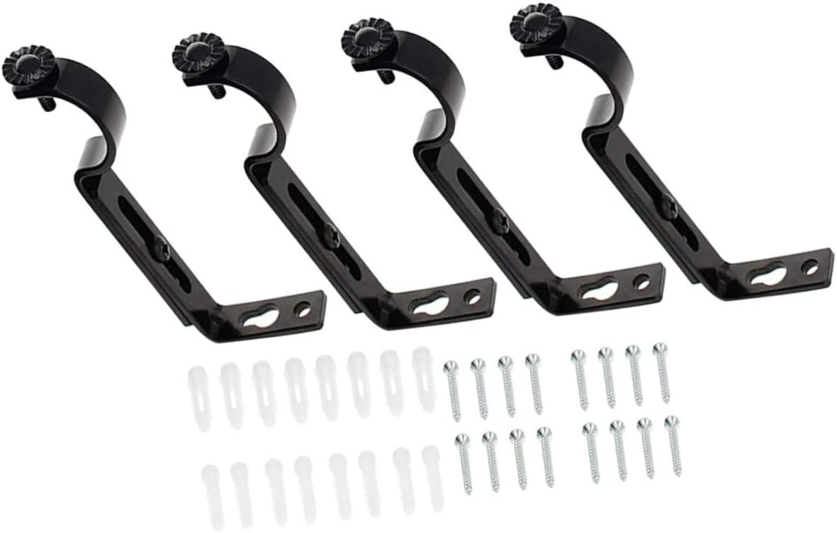 4set Adjustable Curtain Rod Brackets Sturdy Hardware for Window Support Expandable Holders for Heavy Drapes Easy Installation