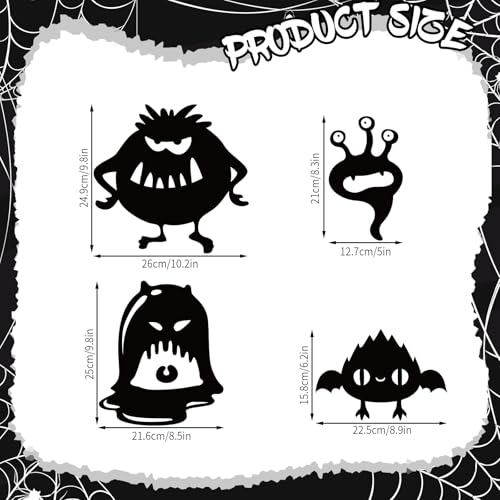 12 calcomanías magnéticas de Halloween de monstruo espeluznante impermeables 3