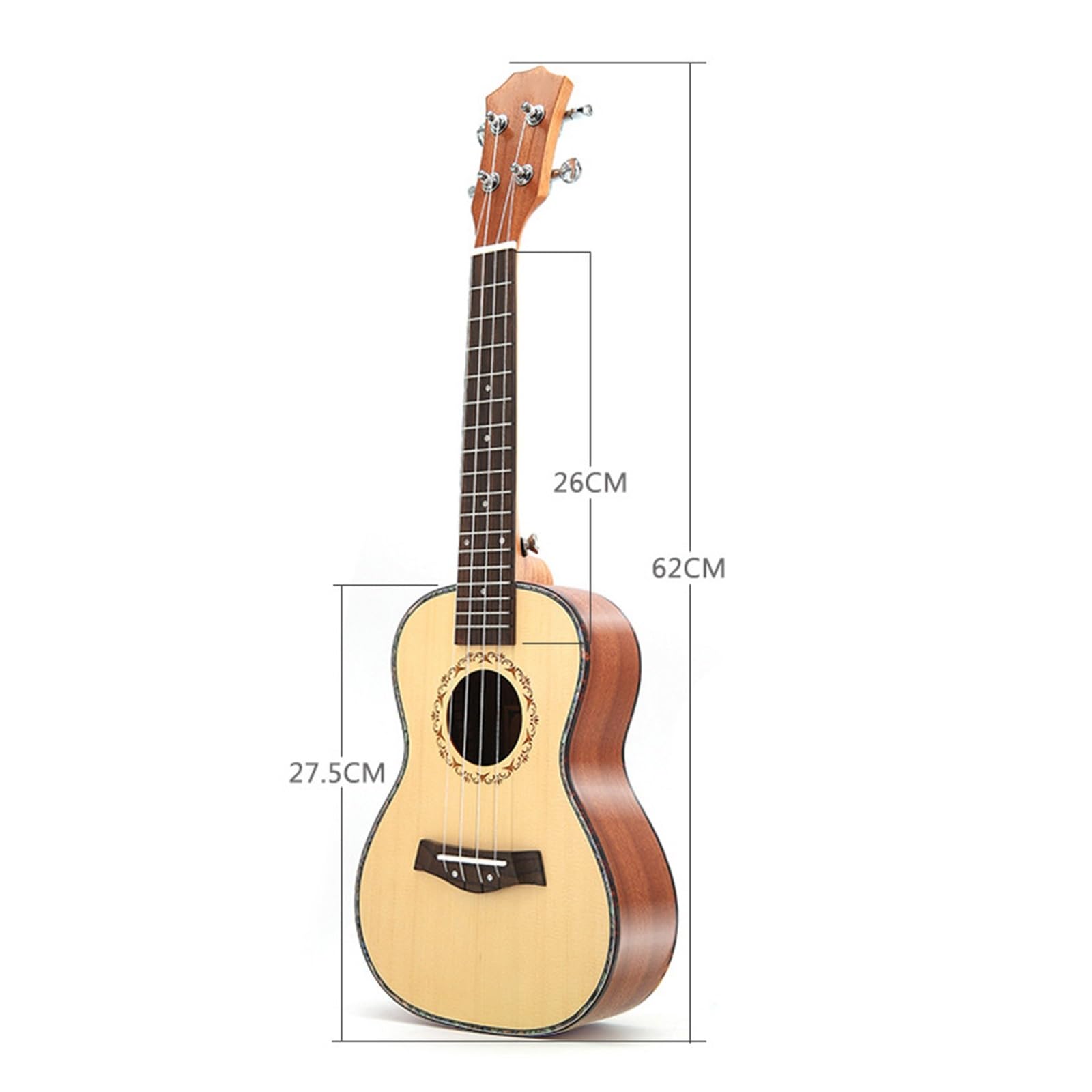Strumento A Corda Per Ukulele Elettrico Acustico In Abete Rosso Massiccio Da 23 Pollici Per Prestazioni E Pratica Ukulele