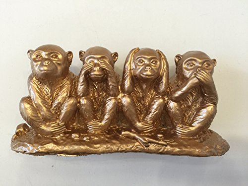 Estatua feng shui Cuatro Monos Dorados