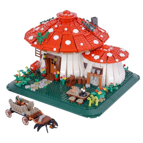 LULUFUN キノコハウス ブロックセット 建物 おもちゃ ハウス 玩具 部屋 模型 組立キット 家 プレゼント 誕生日 ブロック クリスマス 男の子 女の子 誕生日 クリスマス プレゼント 贈り物(2233PCS)