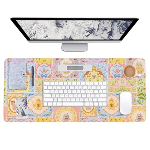 Grand tapis de souris XL en similicuir AUPET étanche pour ordinateur portable et jeux