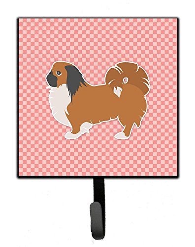 Pekingese Checkerboard Pink Leash or Key Holder