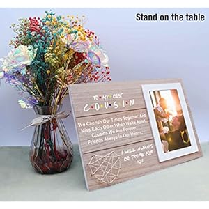 NZY to My Best Cousin Gift from Aunt Uncle-Cousin Wedding Birthday Graduation Christmas Gift-Friends TV Show Theme-Wooden Picture Frame Photo Frame NZY to My Best Cousin Gift from Aunt Uncle Cousin Wedding Birthday Graduation Christmas Gift Friends TV Show Theme Wooden Picture Frame Photo Frame