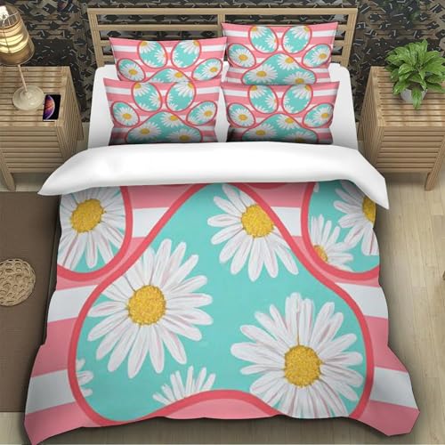Parure de lit housse de couette microfibre 140x200 DaisyPawDesign 3D