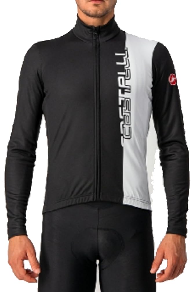 Castelli Traguardo Full-Zip Jersey - Men's Light Black/White, 3XL