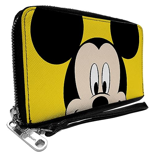 Buckle-Down Disney Mickey Mouse Designer Womens Wallet, Aesthetic Zipper Clutch, Wristlet Wallet for Women