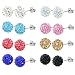 Charisma Sparkling Rhinestone Crystal Ball Stud Earrings Fireball Disco Ball Pave Bead Earrings Set for Women Girls Hypoallergenic, 8MM (8 Pairs)
