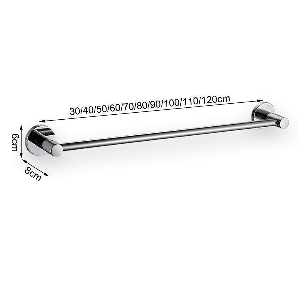 Barra de Toallas de acero Inoxidable Moderno, 30 cm-120 cm, riel de Toalla de baño de Montaje en Pared, para Hardware y Cocina de baño, Acabado Plateado Pulido (Size : 120cm)