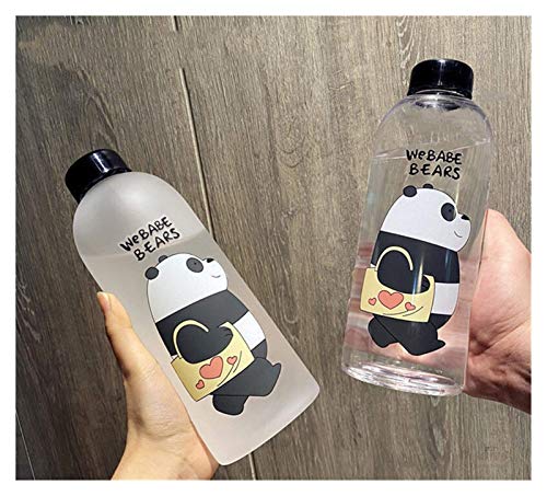 Waterbeker Plastic fles van 1000 ml Cartoon Frosted Water Cup Lekvrij drinkgerei Panda Bear Pattern Transparante sport drinkwaterfles (capaciteit: 1000 ml, kleur: 2 4) - Image 8