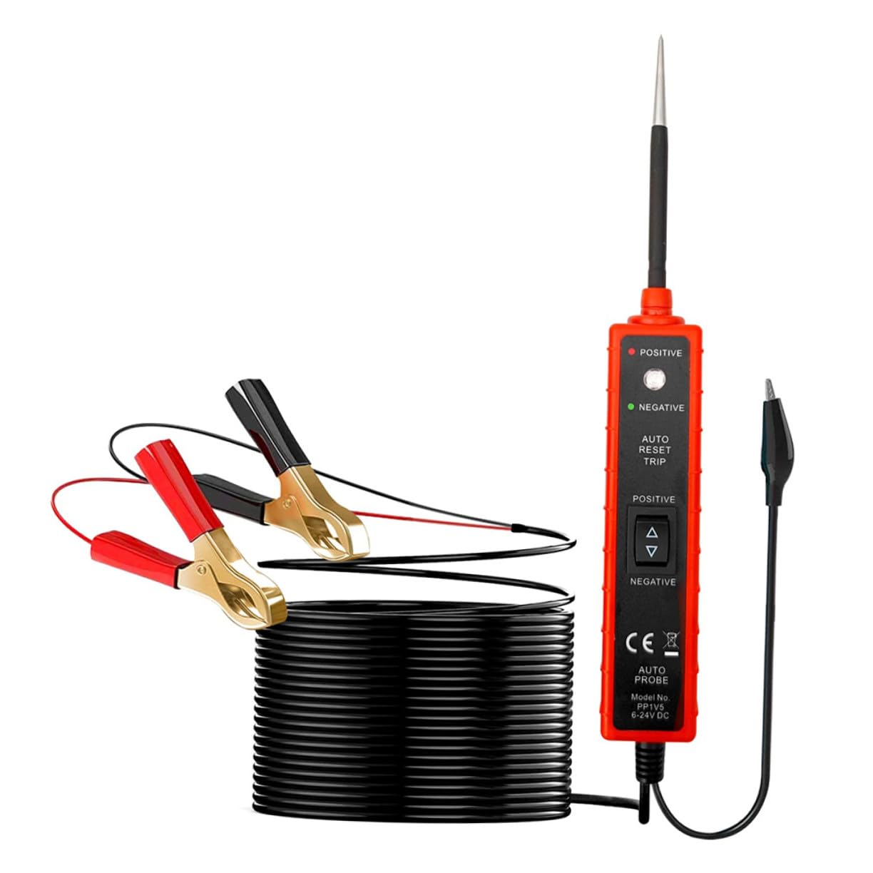 Probador Circuitos Automotrices con Pinzas Positivo y Negativo Tester Eléctrico para Diagnóstico y Localización de Fallos Sistemas Eléctricos de Vehículos Cable de Metros para