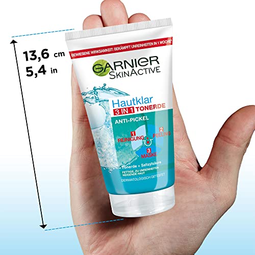 Garnier Hautklar 3 in 1 Gesichtsreinigung für unreine Haut, Reinigung, Peeling und Maske, Mit Salizylsäure und Tonerde… - Image 7