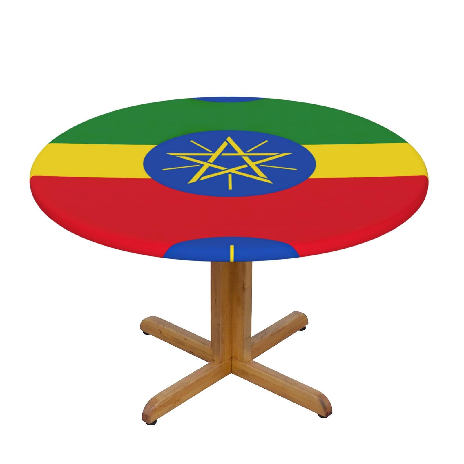 Flag Of Ethiopia Print Oxford Wipeable Tablecloth Oil-Resistant Outdoor Table Cover Reusable Birthday Table Protector