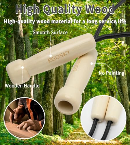 Jump Rope for Women Men Kids, EGOSKY Adjustable Wooden Handle Skipping Rope for Adult Boys Girls Fitness Exercise Outdoor Activity - Image 3