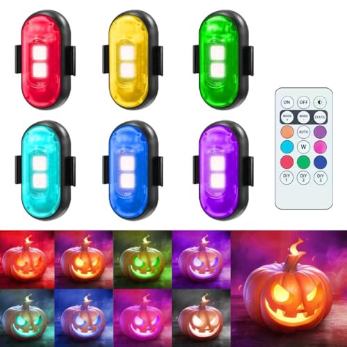 RGB Aircraft Strobe Lights with Remote Control, 8Color LED Wireless Strobe Light Multi Mode...