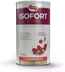 Isofort Beauty Whey Protein (Isolado e Hidrolisado) + Colágeno Verisol 450G Cranberry, Vitafor
