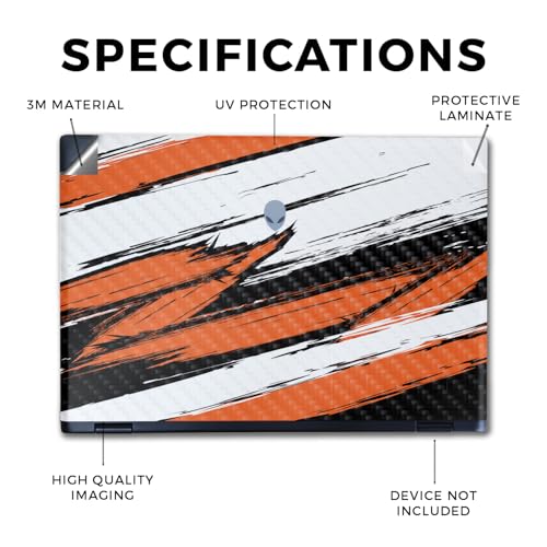 Image of Carbon Fiber Laptop Skin Compatible with Alienware M16 R2 (2024) - Grunge Orange - Premium 3M Vinyl Protective Wrap Decal Cover - Easy to Apply | Crafted in The USA by MightySkins