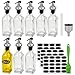 FOCCTS Essig und Ölflasche mit Spender,8 Stück Speiseölflasche 150ML Küchenölspenderflasche Essig und Ölspender Set mit Trichter,Antifouling-Abdeckung, Etikett, zum Kochen, Salat, Grillen Zubehör