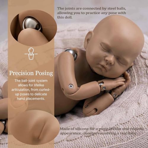 Muñeco bebe realista articulado 50 cm silicona miniatura 4