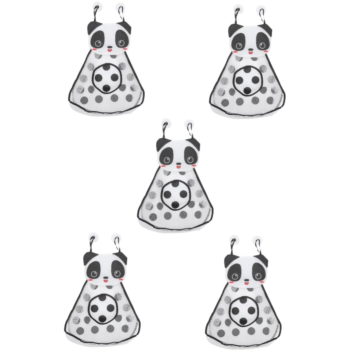 VICASKY 5pièces De Rangement Maille Pour Jouets De Bain Organisateur De Jouets Pour Garçon Fille Avec Ventouse Design Animaux Carton Panda Pratique Et Spacieux Pour Salle De Bain