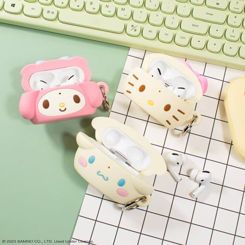 Image of iFace x Hello Kitty and Friends Case [ Compatible with AirPods Pro 2 ][Steamed Bun Series] Silicone Protective Cover [Carabiner Clip Included] [Wireless Charging Compatible] - Hello Kitty
