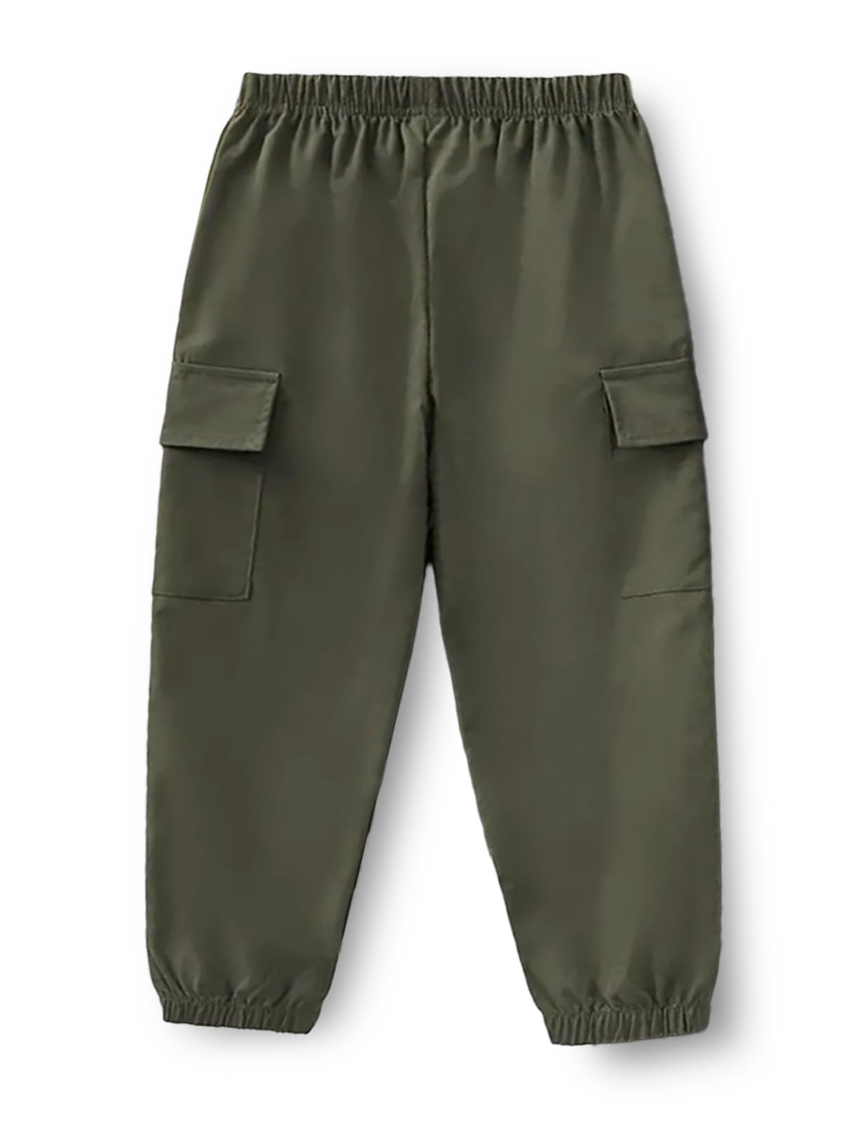 Trampoline Kids Joggers Trackpants Pack of 2 - Black & Green | Knit Cargo Style Pants for Boys & Girls | Soft Elastic Waist Track Bottoms with Pockets for 18-24 Months | TRM-CRG-251 1