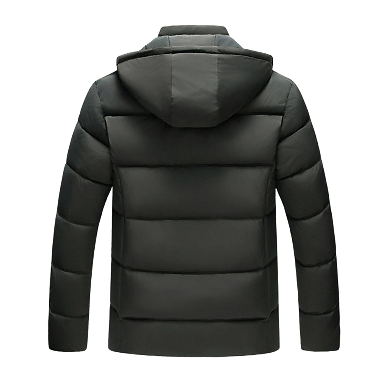 Generisch Giacca invernale da uomo invernale casual Thicken Plus velluto pane cappuccio usa e getta abbigliamento esterno stringhe giacca calda