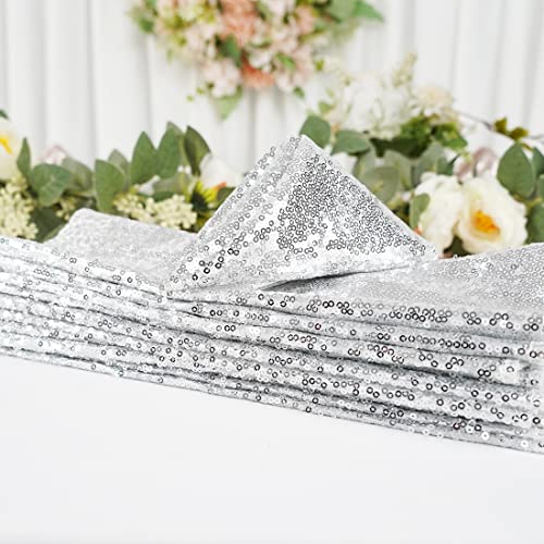Servilletas de lentejuelas SquarePie 12 x 12 pulgadas plata miniatura 3