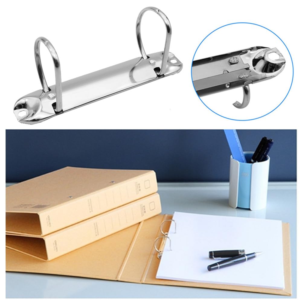 D-Rings Mechanism, Wanfoou 10 Pack 2-Ring Binder Mechanism Replacement Kit, Spines for Top-Binding, Replacement Kit Metal Clip Ring Binder for Paper Storage Folder Planner Accessories - Image 4