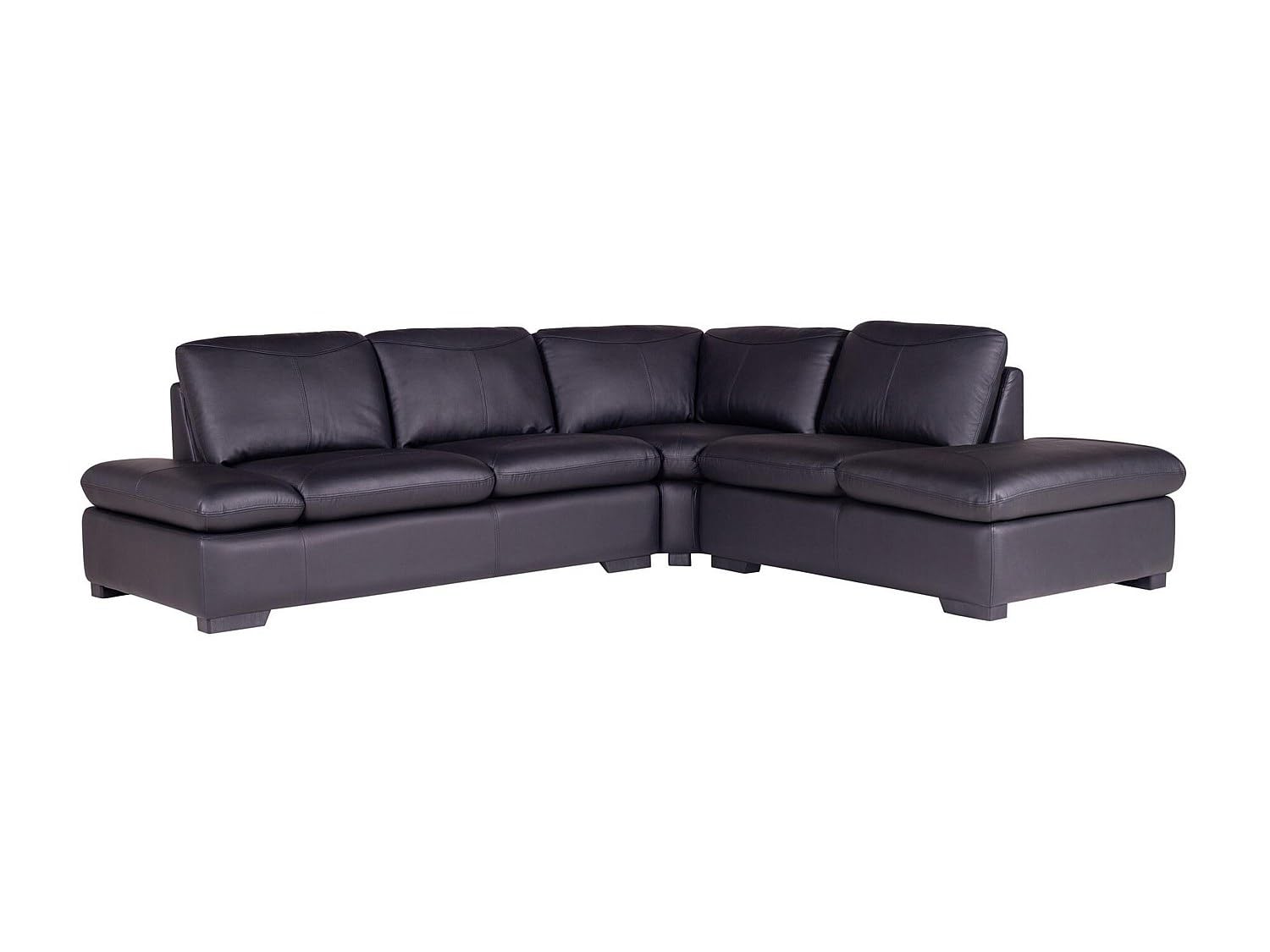 Vente-unique - Canapé d'angle en Cuir Onyx II - Noir - Angle Droit