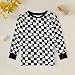 OPAWO Bamboo Viscose Pajamas Toddler Boys Girls Pajama Set 2-Piece Long Sleeve Tee and Pants Kids Fall Clothes Sleepwear Pj Set 2-8Y(Checkered, 4T)