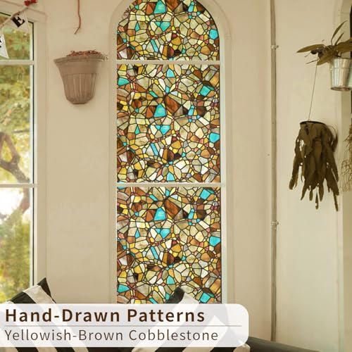 Vinilo decorativo para vidrio con diseño vidriera 16.93x118 pulgadas miniatura 5