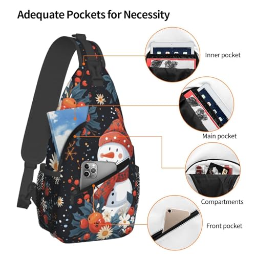 Bolso bandolera unisex con diseño navideño de muñeco de nieve miniatura 4