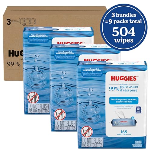 Huggies 99% Pure Water Baby Wipes, Unscented, 9 Packs, 504 Wipes - image 2