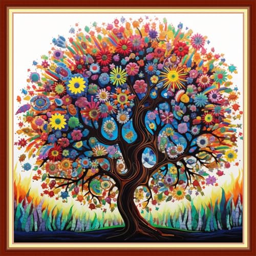 Opiniones de Kits estampados los preferidos por los clientes. 46 Dimxven - Kits de punto de cruz estampados, kits de punto de cruz para adultos principiantes, kits de bordado, gama completa de kits de punto de cruz, kits de punto de cruz,...