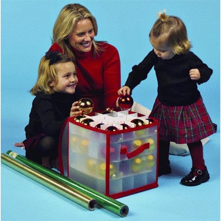 Translucent Zip-Up Christmas Ornament Storage Bag - Holds 64