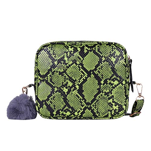 Preisvergleich Produktbild Likecrazy Damen Kleine Umhängetasche Messenger Bag Handtasche Hüfttasche Schlangenmuster Schultertasche Ledertasche Damentasche Mode Hairball Handytasche Geldbörse